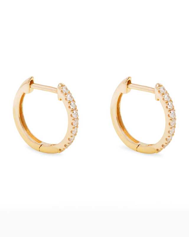 Medium Diamond Pave Huggie Earrings